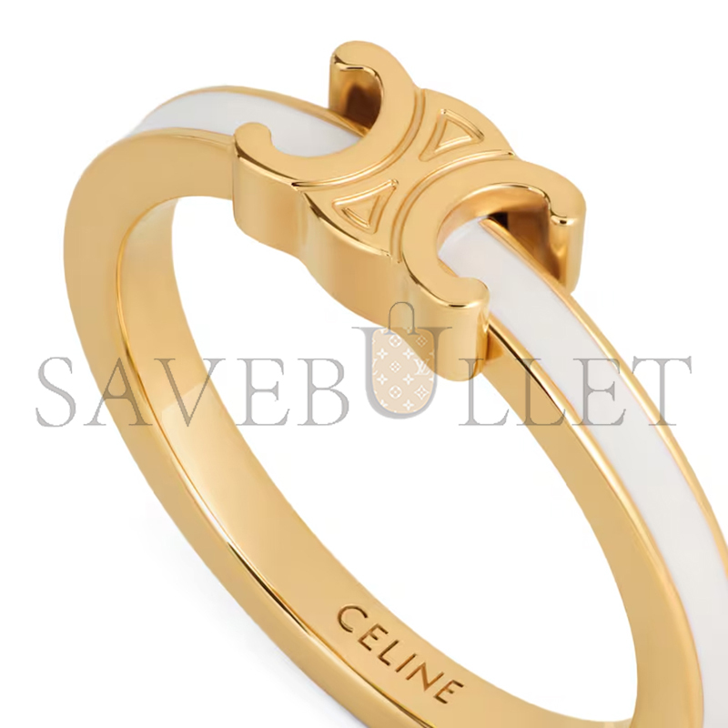 CELINE TRIOMPHE RING IN ENAMEL AND BRASS WITH GOLD FINISH 461NL6BRE.01GI CELINE TRIOMPHE RING IN ENAMEL AND BRASS WITH GOLD FINISH 461NL6BRE.01GI